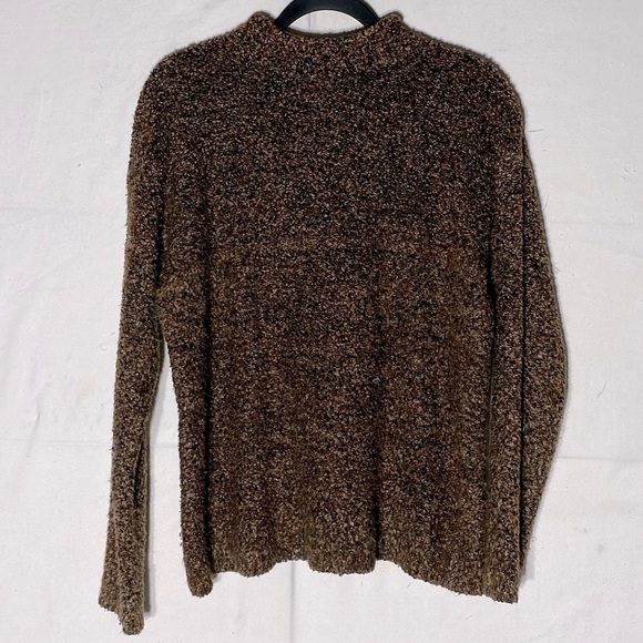 Vintage Au Coton Brown Mock Neck Sweater L - Picture 11 of 11
